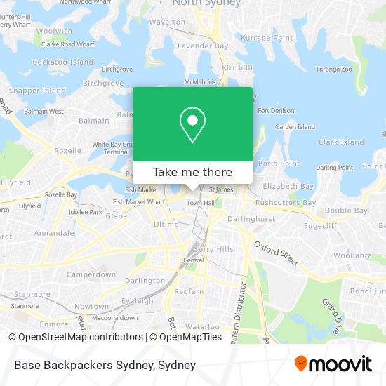 Mapa Base Backpackers Sydney
