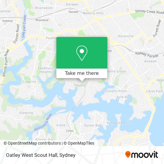 Oatley West Scout Hall map