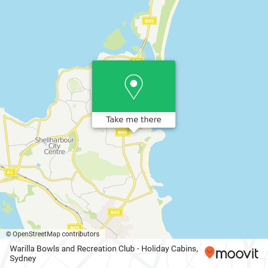 Mapa Warilla Bowls and Recreation Club - Holiday Cabins