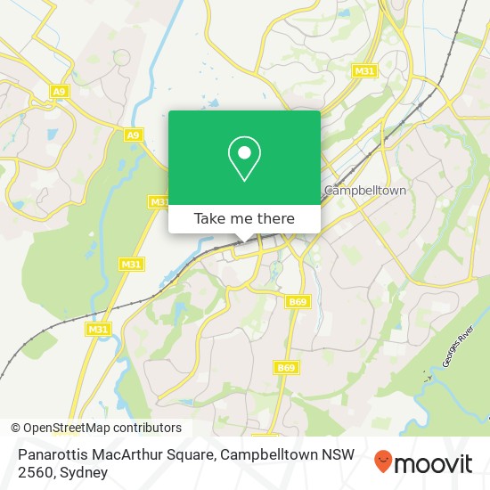 Mapa Panarottis MacArthur Square, Campbelltown NSW 2560