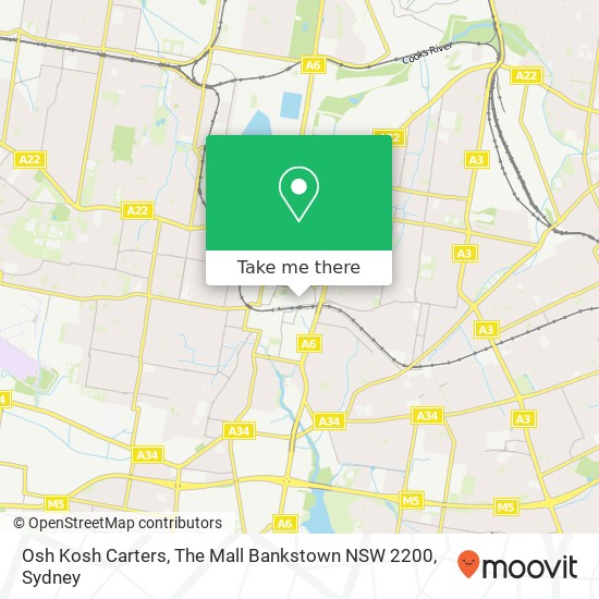 Osh Kosh Carters, The Mall Bankstown NSW 2200 map