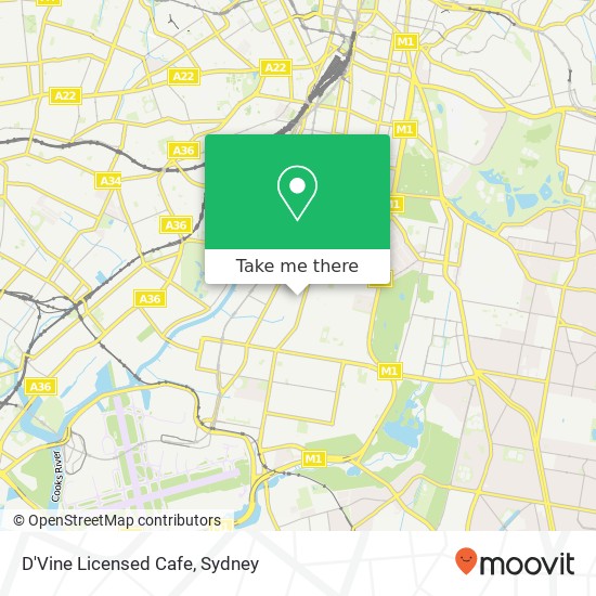 D'Vine Licensed Cafe, 1 Ralph St Alexandria NSW 2015 map