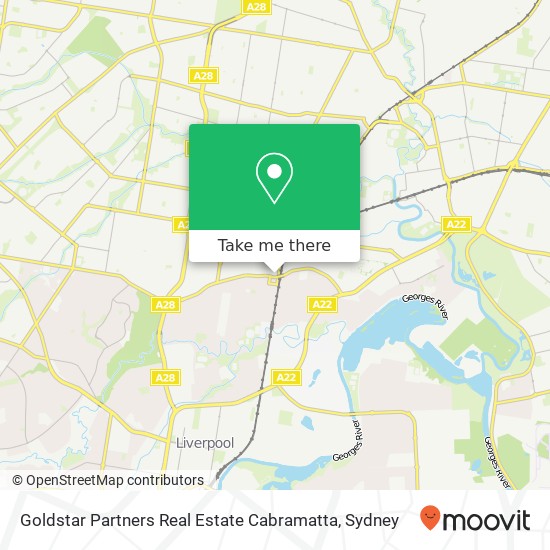 Mapa Goldstar Partners Real Estate Cabramatta