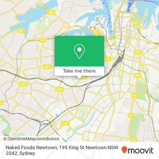 Naked Foods Newtown, 195 King St Newtown NSW 2042 map