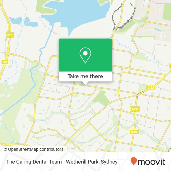 Mapa The Caring Dental Team - Wetherill Park, Polding St Prairiewood NSW 2176