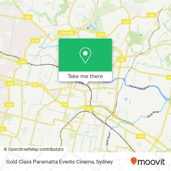 Gold Class Paramatta Events Cinema map