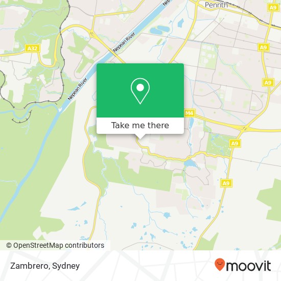 Mapa Zambrero, Town Ter Glenmore Park NSW 2745