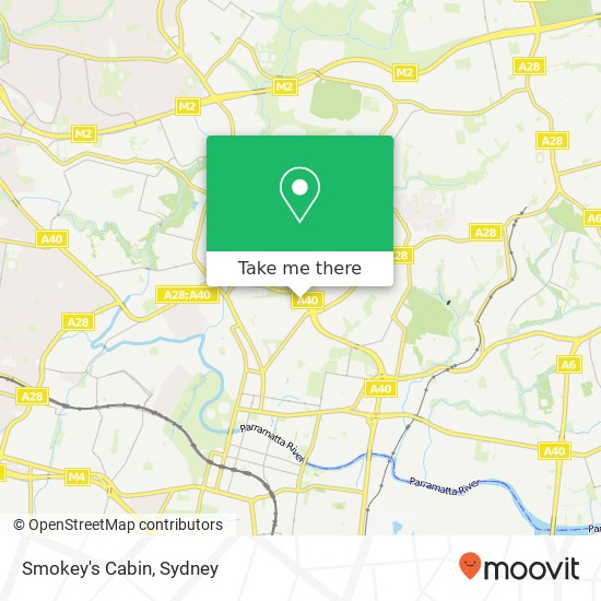 Smokey's Cabin, Lake St North Parramatta NSW 2151 map