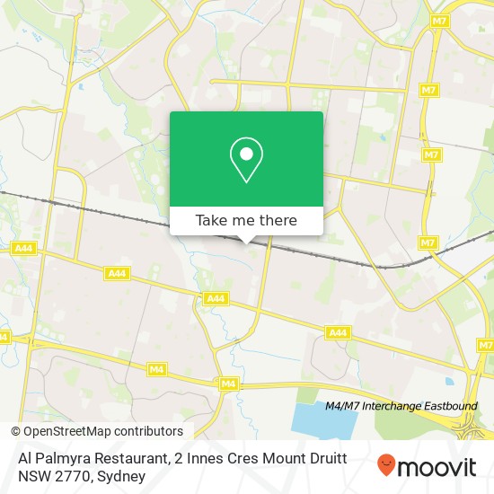 Al Palmyra Restaurant, 2 Innes Cres Mount Druitt NSW 2770 map