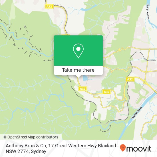 Anthony Bros & Co, 17 Great Western Hwy Blaxland NSW 2774 map