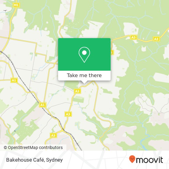 Mapa Bakehouse Café, St Ives NSW 2075