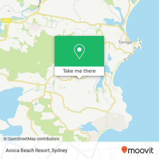 Mapa Avoca Beach Resort