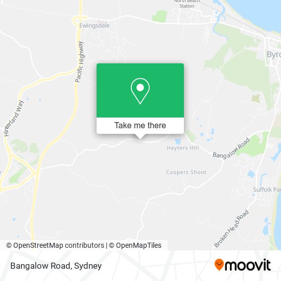 Mapa Bangalow Road