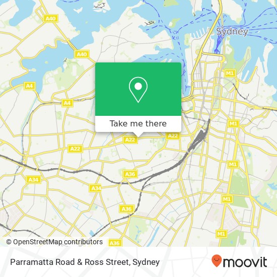 Mapa Parramatta Road & Ross Street