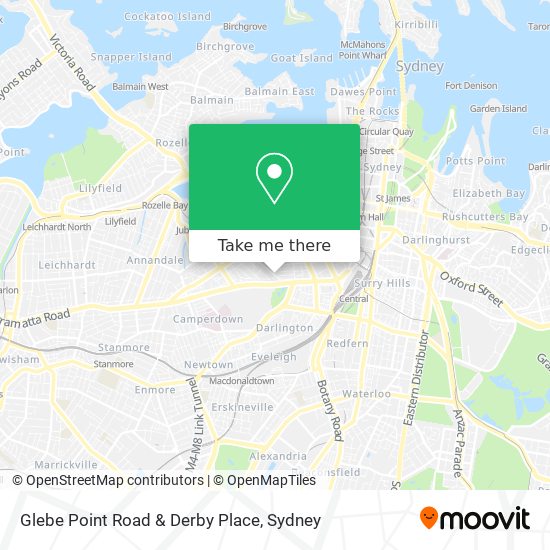 Glebe Point Road & Derby Place map