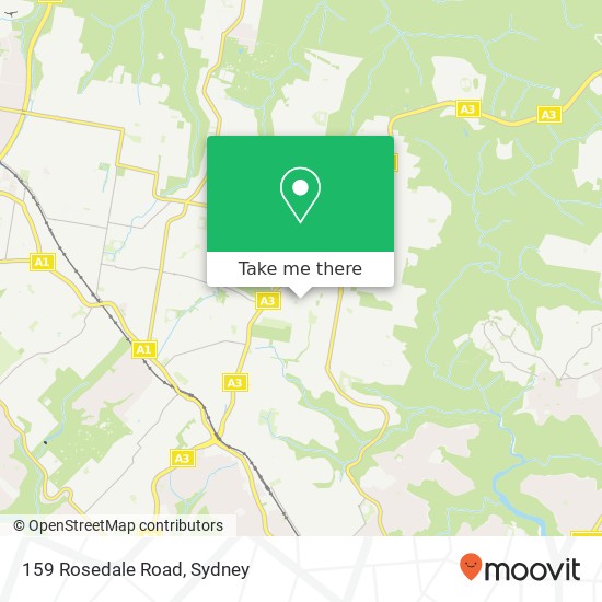 Mapa 159 Rosedale Road