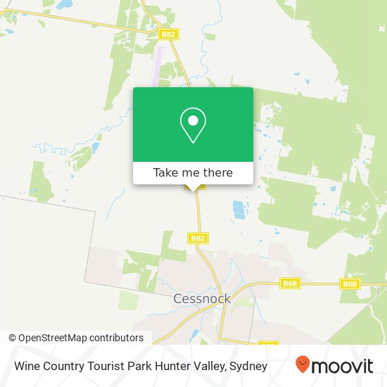 Wine Country Tourist Park Hunter Valley map
