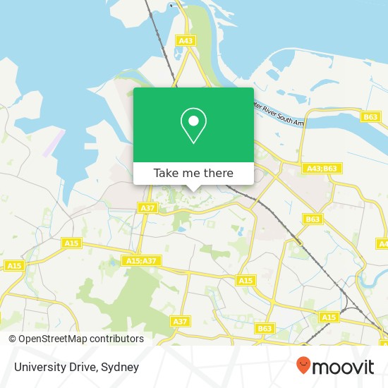 Mapa University Drive