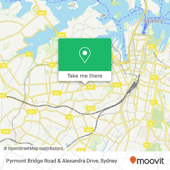 Pyrmont Bridge Road & Alexandra Drive map