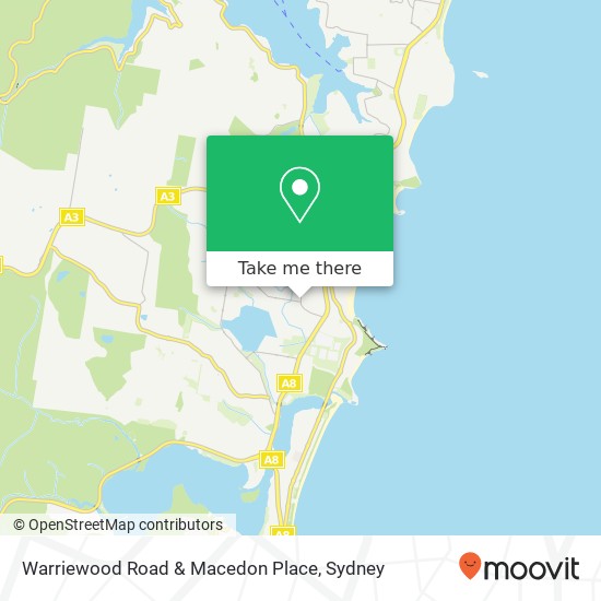 Warriewood Road & Macedon Place map