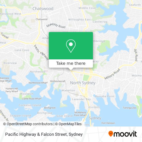 Pacific Highway & Falcon Street map