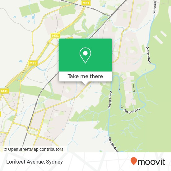 Lorikeet Avenue map