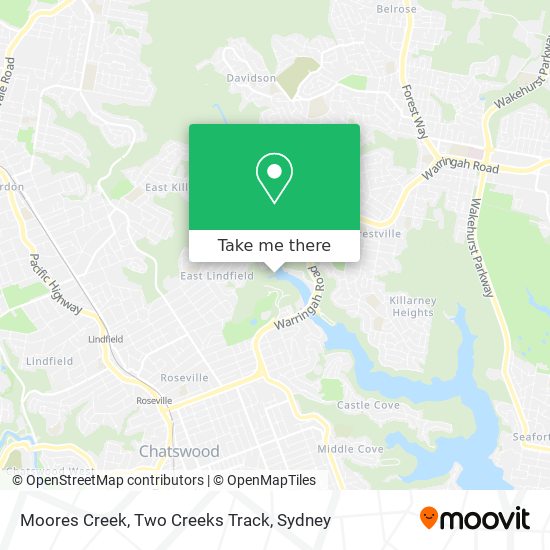 Moores Creek, Two Creeks Track map