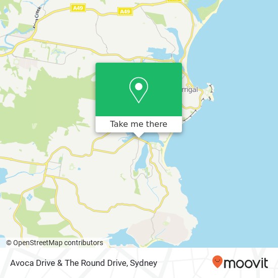 Avoca Drive & The Round Drive map