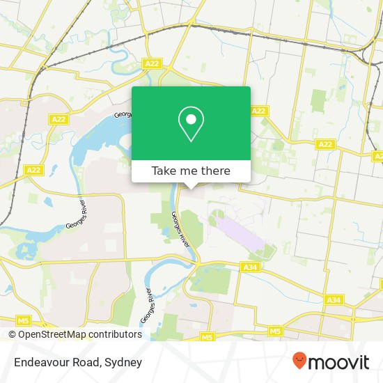 Mapa Endeavour Road
