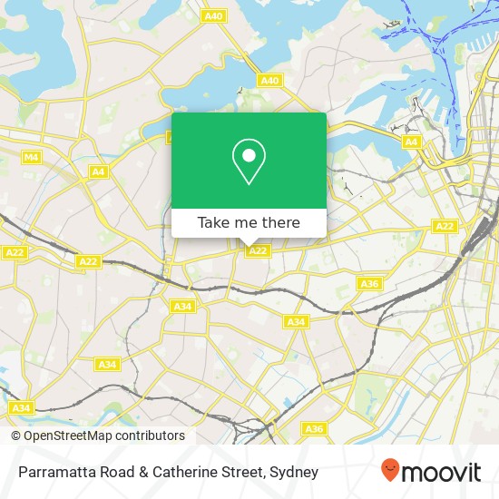 Mapa Parramatta Road & Catherine Street