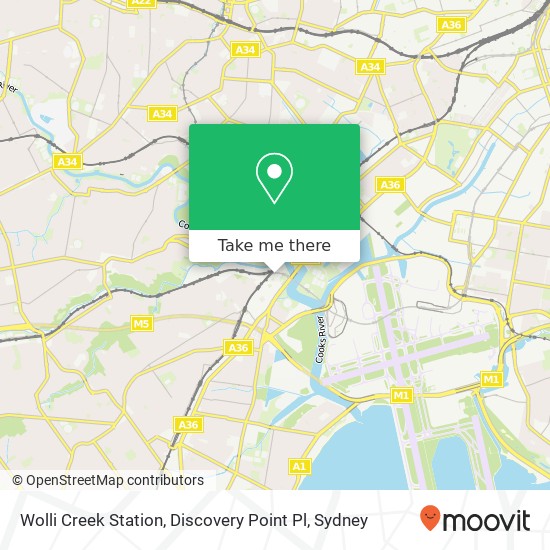 Wolli Creek Station, Discovery Point Pl map