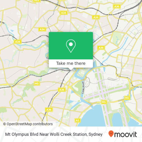 Mapa Mt Olympus Blvd Near Wolli Creek Station