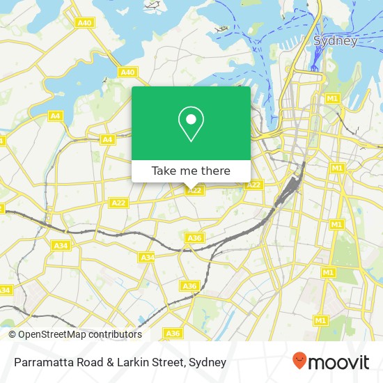 Mapa Parramatta Road & Larkin Street