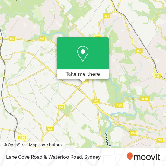 Lane Cove Road & Waterloo Road map