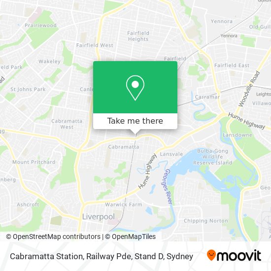 Mapa Cabramatta Station, Railway Pde, Stand D