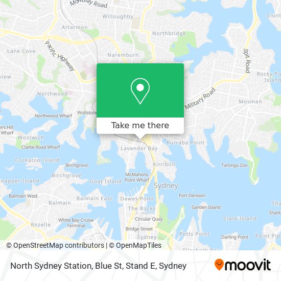 North Sydney Station, Blue St, Stand E map