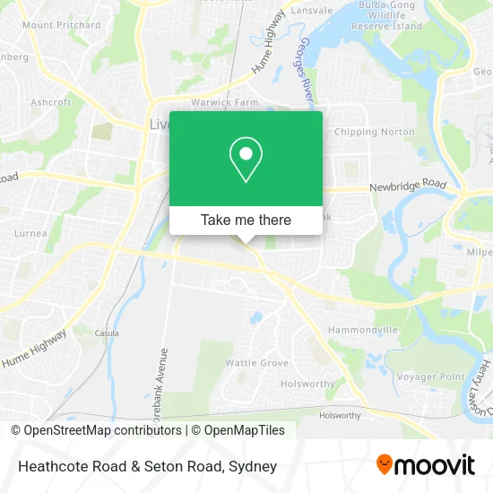 Heathcote Road & Seton Road map