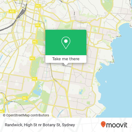 Randwick, High St nr Botany St map