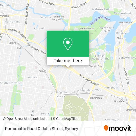 Mapa Parramatta Road & John Street