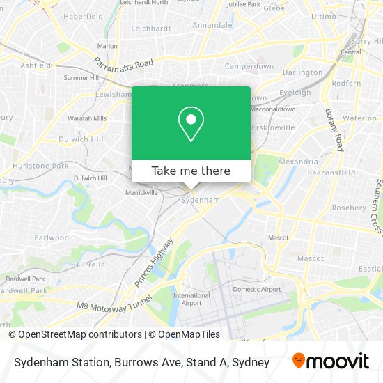 Sydenham Station, Burrows Ave, Stand A map