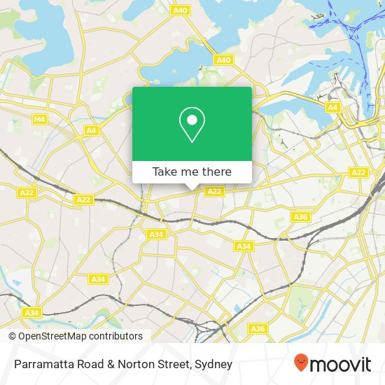 Mapa Parramatta Road & Norton Street