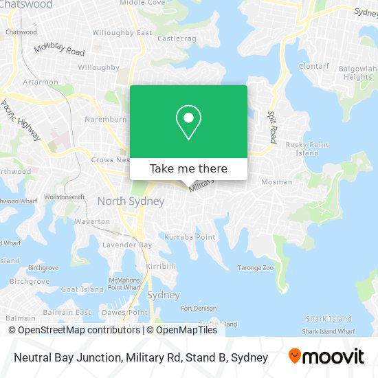 Mapa Neutral Bay Junction, Military Rd, Stand B