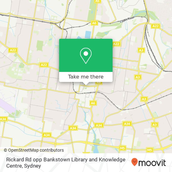 Rickard Rd opp Bankstown Library and Knowledge Centre map