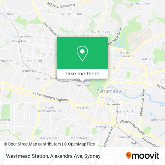 Westmead Station, Alexandra Ave map