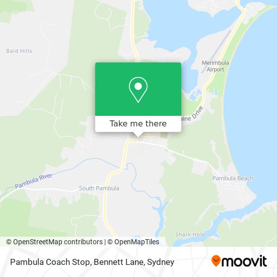 Pambula Coach Stop, Bennett Lane map