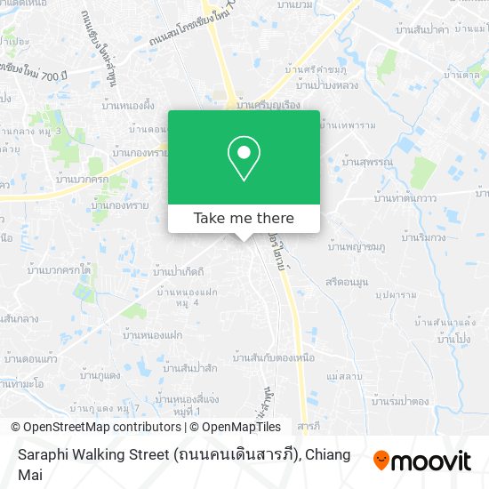 Saraphi Walking Street (ถนนคนเดินสารภี) map