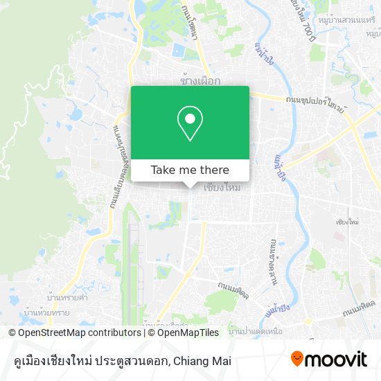 คูเมืองเชียงใหม่ ประตูสวนดอก map