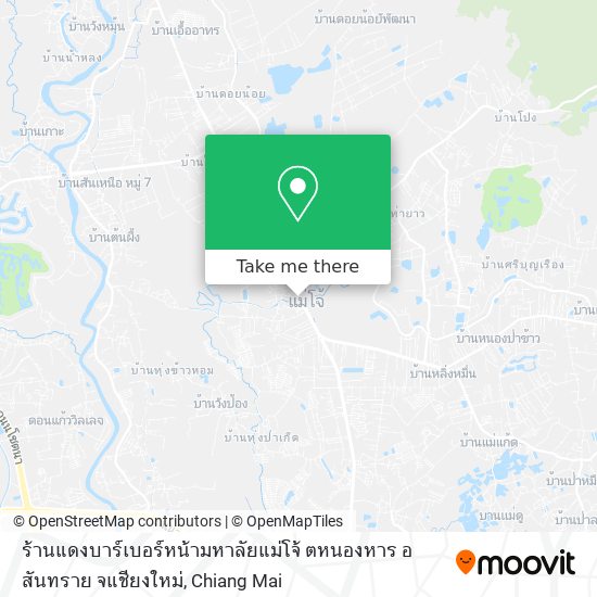 ร้านแดงบาร์เบอร์หน้ามหาลัยแม่โจ้ ตหนองหาร อสันทราย จแชียงใหม่ map