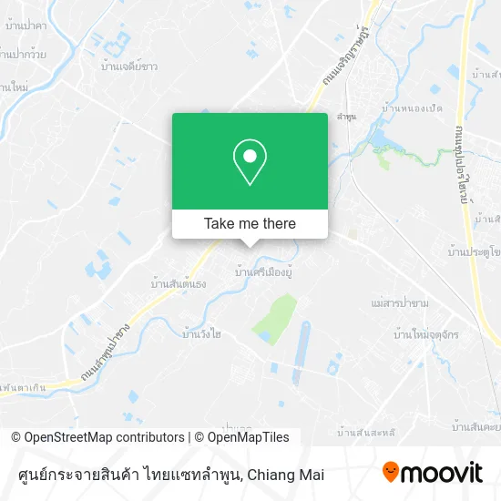 ศูนย์กระจายสินค้า ไทยแซทลําพูน map