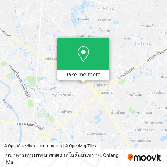 ธนาคารกรุงเทพ สาขาตลาดโลตัสสันทราย map